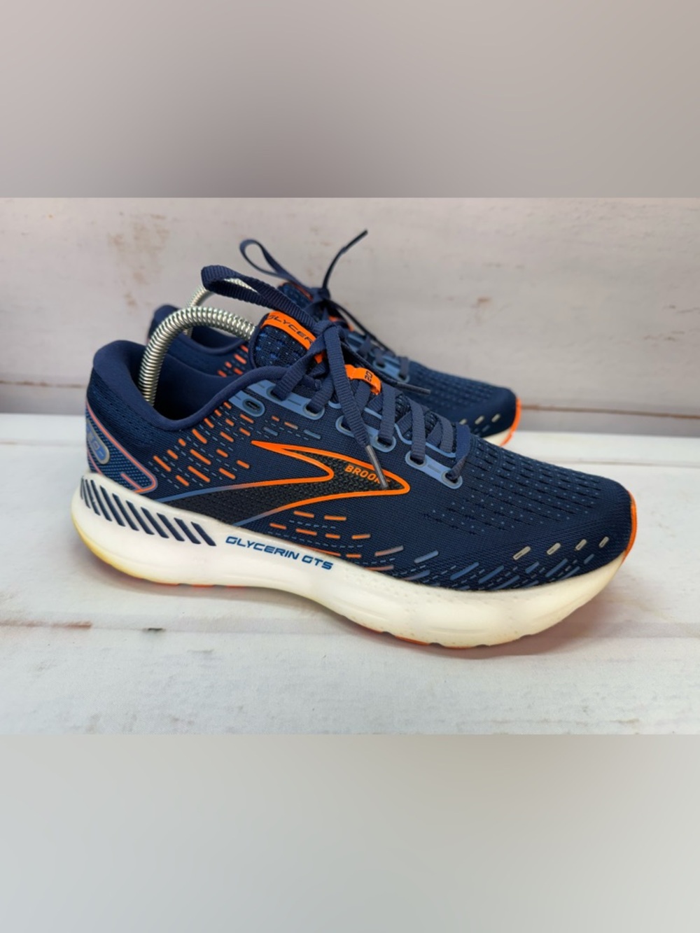 Brooks Glycerin 20 Men’s Size 9 Blue Orange Running Shoes Sneakers